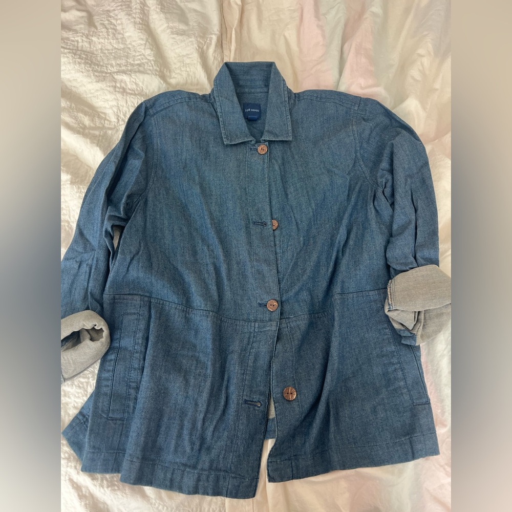 JJill Indigo button up shirt/jacket